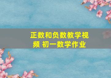 正数和负数教学视频 初一数学作业